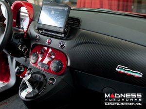 FIAT 500 Gear Shift Boot - Black Italy - Black & White Leather - Tuxedo Design w/ Italian Flag